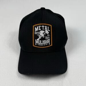 METAL MULISHA Black Fitted FlexFit Baseball Cap Hat L/XL Logo Patch Clean